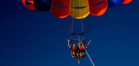 Parasailing experience at Eagles Nest, Russell, Bay of Islands, New Zealand