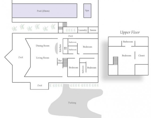 Sacred Space Villa floor plan at Eagles Nest, Russell, Bay of Islands, New Zealand