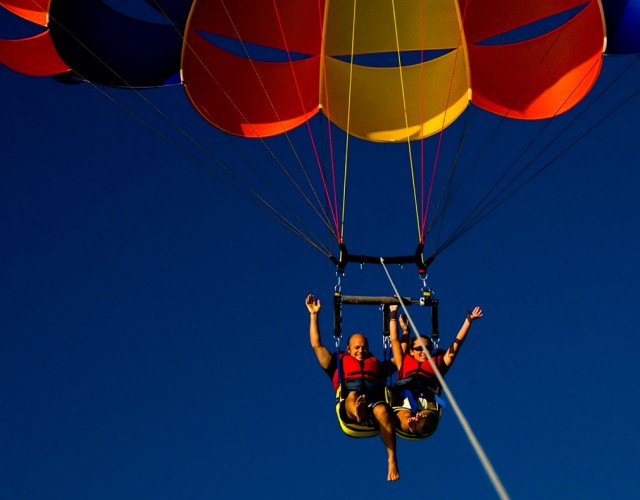 Parasailing experience at Eagles Nest, Russell, Bay of Islands, New Zealand